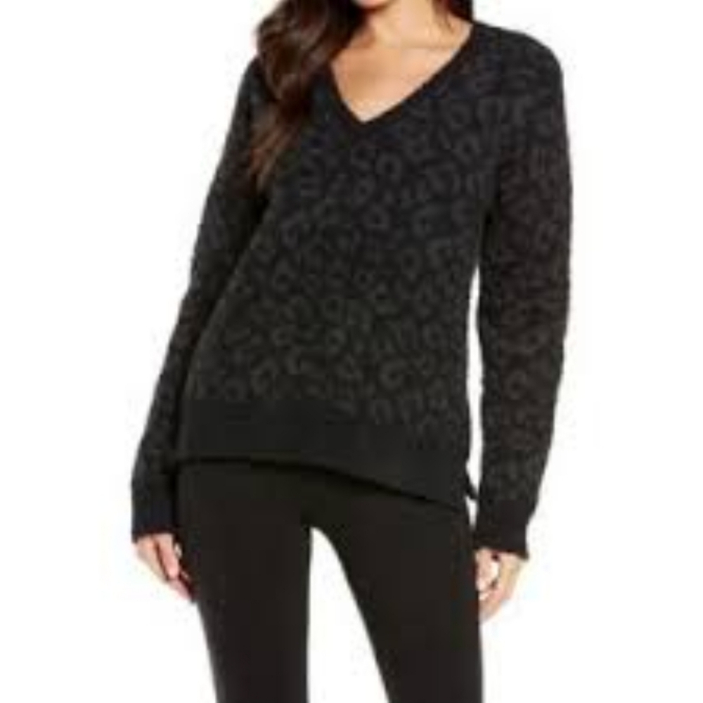 UGG Women's Long Sleeve V Neck Multi Gray Sweater Size L